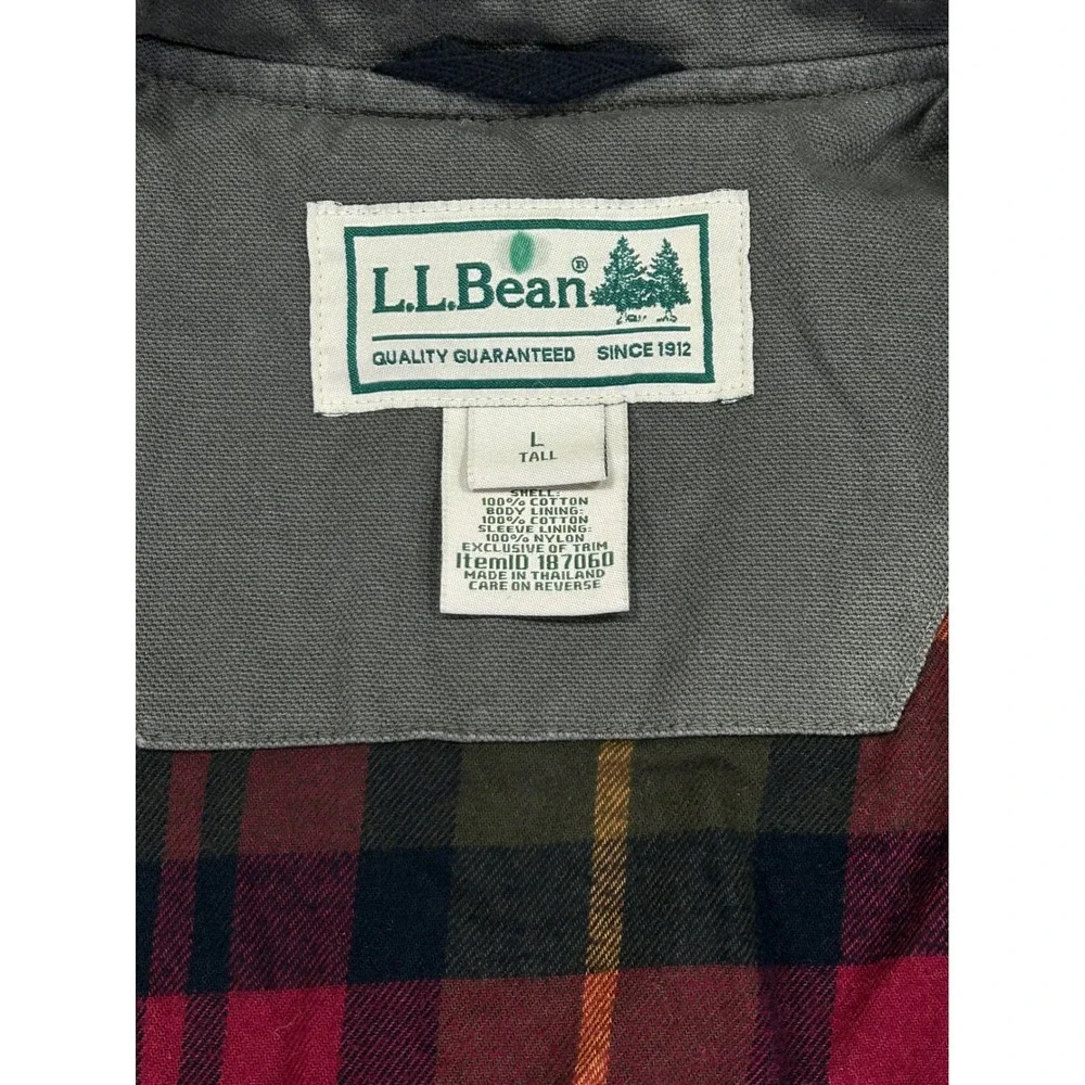 VTG L.L. Bean Men's‎ Large Tall Canvas Chore Jacket Blanket Lined Corduroy Coat